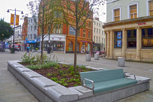 Planter installed as part of High Street improvements